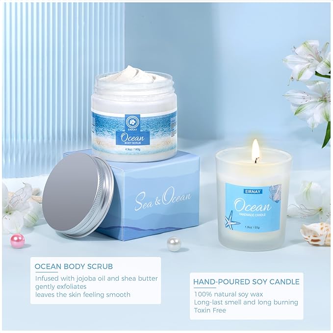 Gifts for Women, Birthday Gifts for Women, 12Pcs Ocean Relaxing Spa Gifts Basket, Bath and Body Gifts Set, Self Care Package for Mom, Wife, Girlfriend, Sister, Female Friends