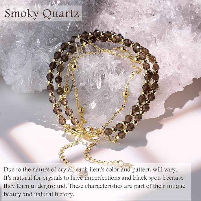 Farfume Crystal Bracelet Beaded Bracelets for Women 4mm Natural Stone Beads Gemstone Handmade Anxiety Jewelry Gifts