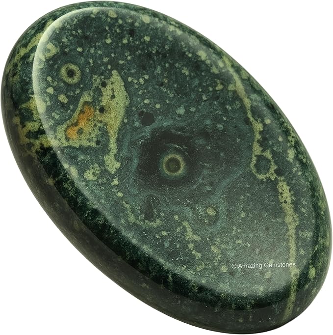 Amazing Gemstone Kambaba Jasper Worry Stone, Healing Crystals - Piedra Crystal Fidget for Gift, Meditation, Calming, Relaxation, Stress Relief
