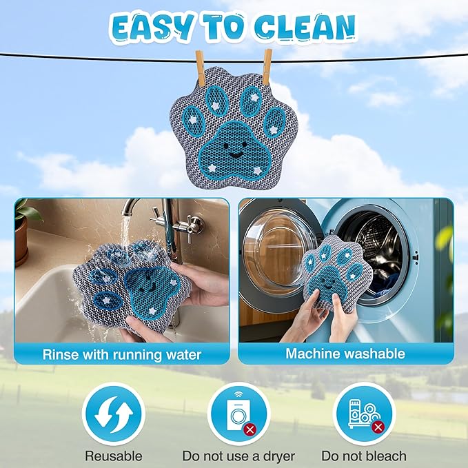 Hot-Tub-Scum-Absorber Paw Spa-Sponge-Oil-Absorbing-Sponge Reusable-Scum-Bug-Hot-Tub-Floating-Sponge-Remover Skimmer-Songe-Absorber Keep Water Cleaner Hot-Tub-Accessories Swimming Pool Cleaning