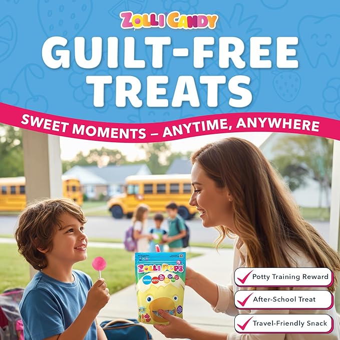 Zollipops Easter Duck Clean Teeth Pops Sugar Free Candy with Xylitol, Dye-Free Lollipops - Keto & Diabetic-Friendly, Dentist-Approved Treats for Kids (Assorted Fruit, 5.2 oz)