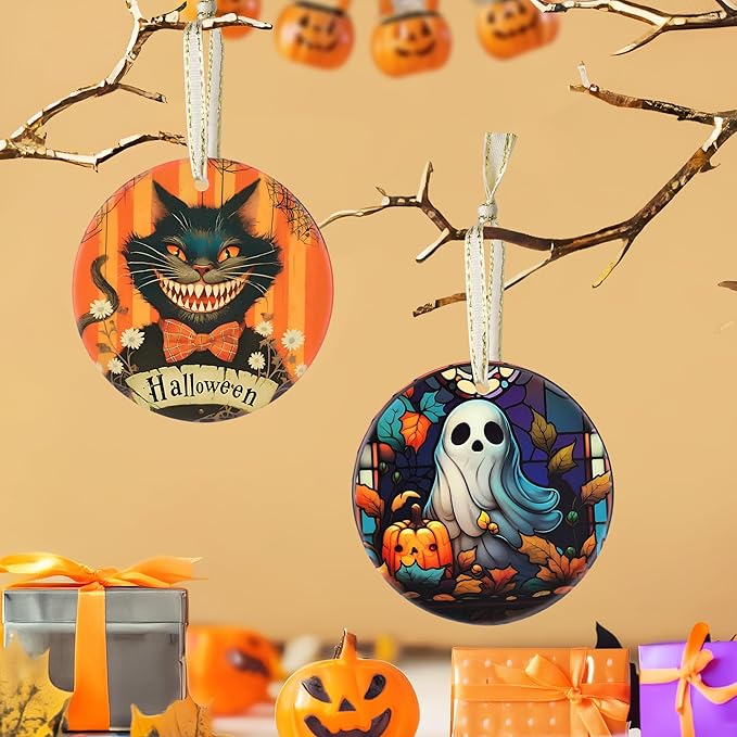 Christmas 2025 Ornaments, Christmas Ornament Gift, Holiday Keepsake, Stocking Stuffers, Gift Ideas - Ghost with Pumpkin