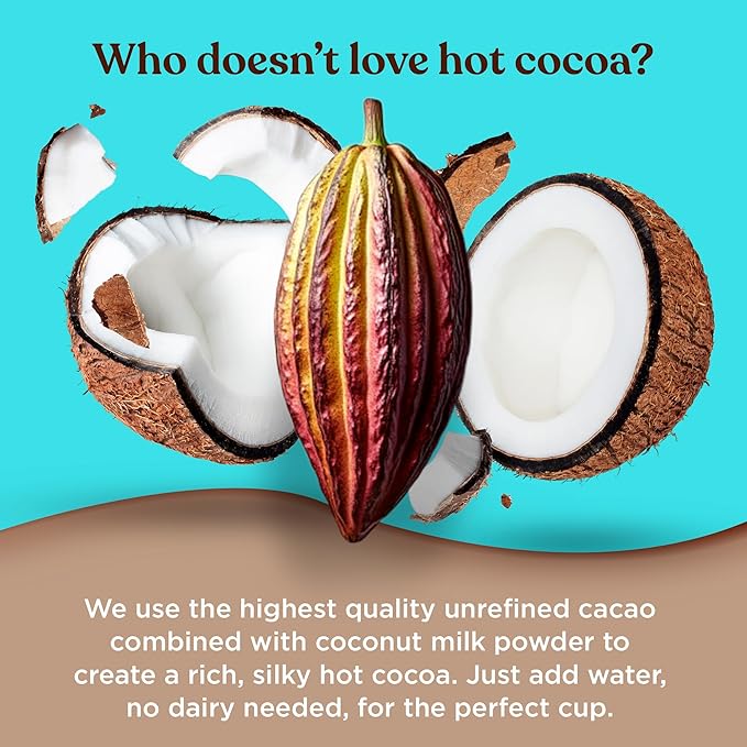 Four Sigmatic Calm Mushroom Cocoa Mix | Organic Mylk Hot Cocoa Mix with Reishi Mushroom | Vegan, Dairy Free | 15 Servings