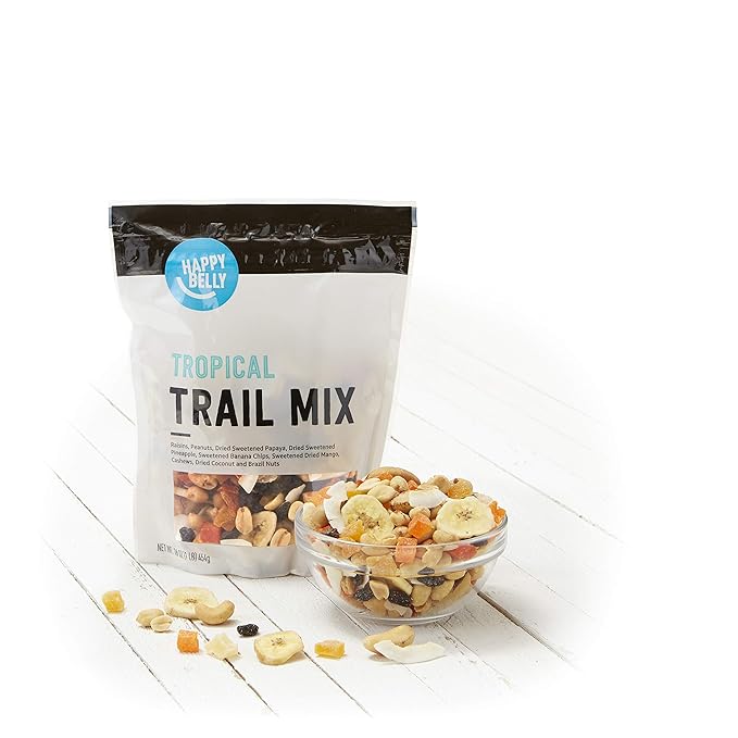 Amazon Brand - Happy Belly Tropical Trail Mix, 1 pound (Pack of 3)