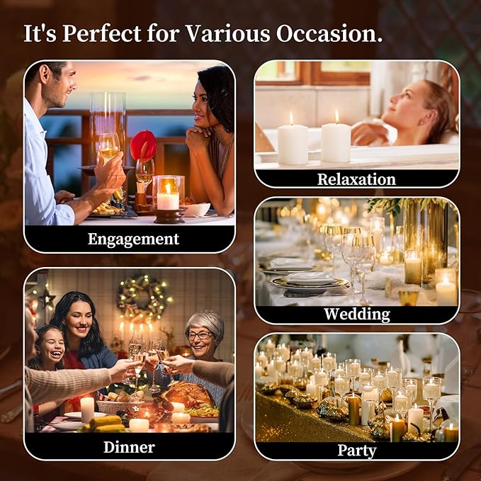 KONNI White Pillar Candles Set of 3, 3"x 4" Unscented Pillar Candles Bulk, 39 Hours Long Burning Candles, Smokeless&Dripless Large Round Candle for Wedding, Home Decoration, Parties, Spas, Dinner