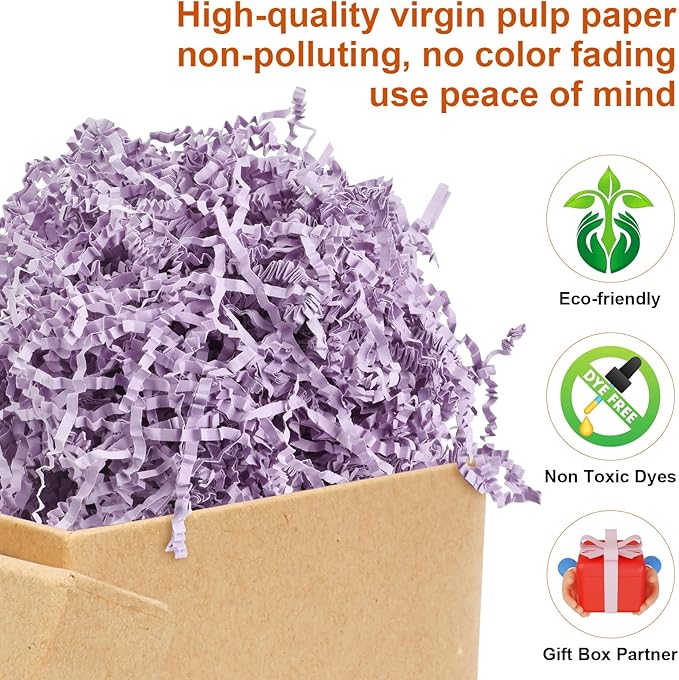 Darfukei Shredded Paper For Gift Baskets, Crinkle Paper Filler 1/2LB (8 oz) for easter basket grass, Crinkle Cut Paper Shred For Birthdays, Weddings,Boxes Bags, Anniversaries, Gift Wrapping