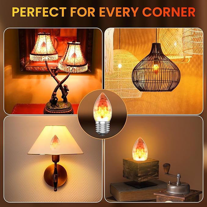 3W LED Salt Lamp Light Bulbs E26 B11 Candle Bulb 2200K Warm Amber Pink Night Light Bulb, Himalayan Salt Lamp,Non-dimmable for Decorative Lighting,Living Room Bedroom-2pack