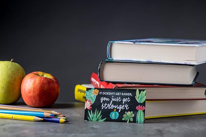 DIVERSEBEE 50 Pack Assorted Inspirational Cards - Motivational Kindness Mini Note Cards, Encouragement Mindfulness Affirmation Card Set with 50 Unique Quotes Business Card Size (Chalkboard)