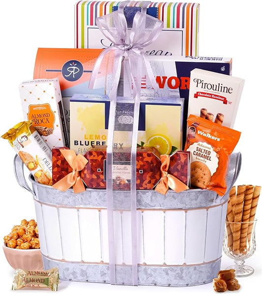 Broadway Basketeers Condolences Gourmet Gift Basket, Kosher Sympathy Food Gift Baskets for Delivery, Perfect Care Package Box or Assorted Snack Gifts for Bereavement, Loss, Funeral, or Shiva