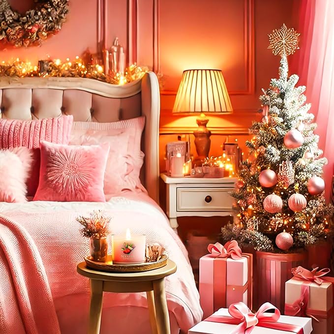 Christmas Candles, Scented Candles Gift Set for Stress Relief, 6 Votive Candles for Women and Men, Christmas Candle Gifts for Women (6 Colors, 14 oz)