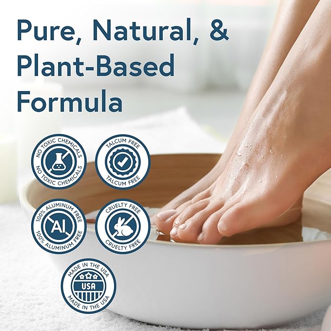 CREDA FRESH Epsom Salt Foot Soak - Tea Tree Oil Foot Soak & Odor Eliminator - Soaking Salts, Nutmeg & Peppermint for Athletes Foot & Sweaty Feet - Softens Callus - Soothes Sore & Soften Tired Feet