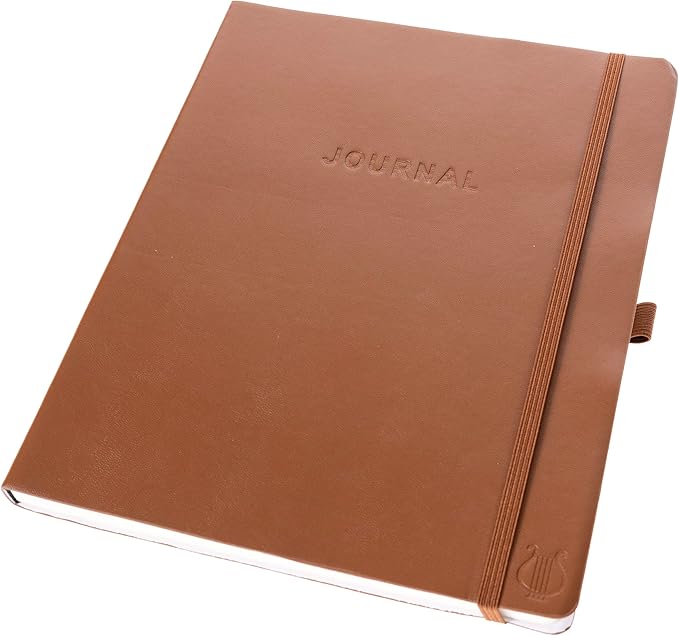 Graphique Apollo Vegan Leather Journal | Hardcover Notebook | 192 Lined Pages | Inner Pocket, Pen Loop, Elastic Closure | Work, Diary, Notes | 8” x 10”
