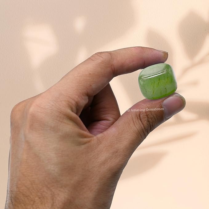 Amazing Gemstone Green Aventurine Crystals and Healing Stones Tumbled - 1 oz Green Aventurine Stone, Natural Healing Stones for Energy Balance, Stress Relief - Premium Polished Gems Rocks