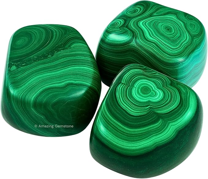 Amazing Gemstone Malachite Crystals&Healing Stones Tumbled - 1 oz Malachite Stone Gem Stones, Healing Stones for Energy Balance, Stress Relief - Premium Polished Gems Rocks for Meditation&Wellness