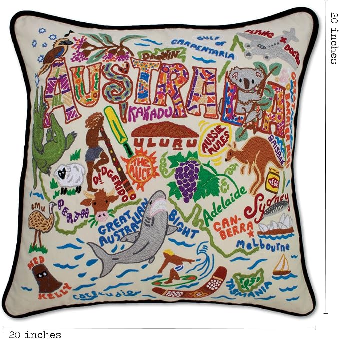 Catstudio Australia Embroidered Decorative Throw Pillow