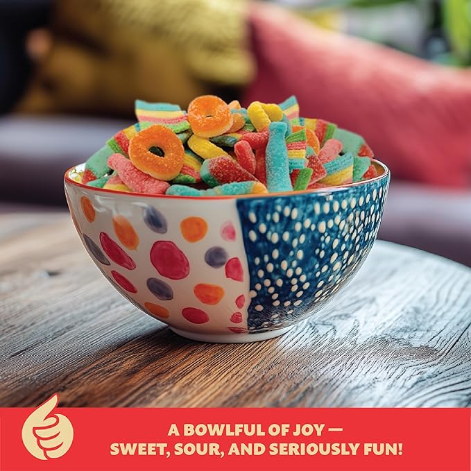 Gummy Candy Bulk 2 Pound Bag | Sour and Sweet Gummy Mix | Peach Rings, Worms, Bottles, Mini Belts, Watermelon Wedges | Party Gummies Variety Pack | Assorted Chewy Candies