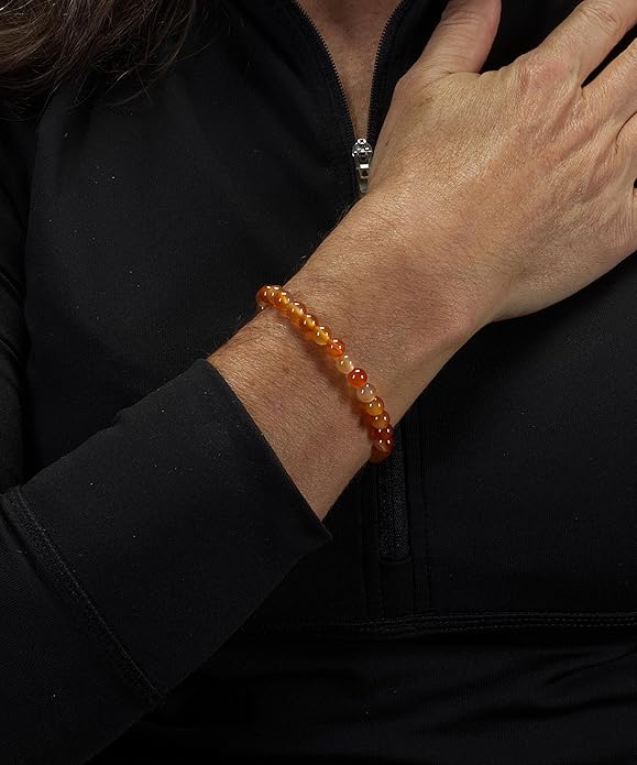 Cherry Tree Collection - Small, Medium, Large Sizes - Gemstone Beaded Bracelets For Women and Men - 6mm Round Beads