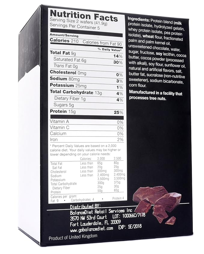 BalanceDiet | High Protein Chocolate Wafers | Healthy Snack or Dessert | 5 Pack