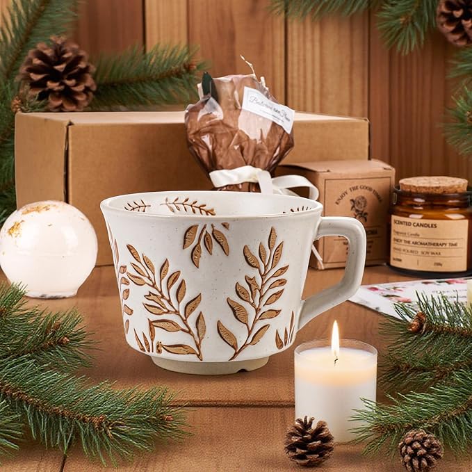 Get Well Soon Gift Baskets for Women, Recovery Care Package with Handmade Soy Candles & Coffee Mug, Inspirational Thinking of You Gift Sympathy Comfort Feel Better Gift After Surgery