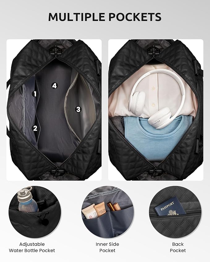 Gifts for Teen-Girls-Initial Duffle Bag with Shoe Compartment, Personalized Weekender Bag, Monogram Overnight Bag, Travel Bag with Makeup Bag，Birthday Gift Graduate Gifts for Her (Letter H)