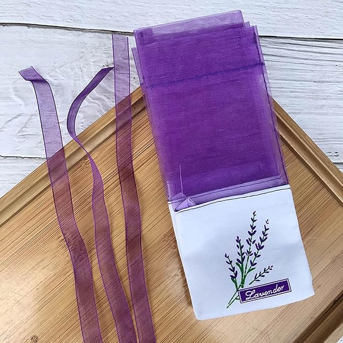 20Pcs Purple Empty Lavender Sachets Bags for Drawers and Wardrobes Closet Freshener Scents Dried Lavender Flower Sachets Home Fragrance
