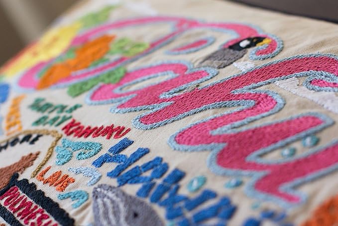 Catstudio Oahu Embroidered Decorative Throw Pillow