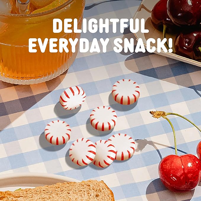 Cambie Peppermint Candy - 2 lbs of Mints Individually Wrapped, Perfect For After Dinner Mints, For Home, Restaurant or Office Candy, Bright Red & White Swirl