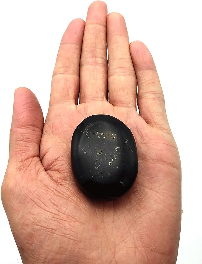 Amazing Gemstone Shungite Crystals and Healing Stones - Large Palm Stone Crystals Piedra - Crystal for Good Luck, Balanced Positive Energy, Meditation - Unique Stocking Stuffers and Birthday Gifts