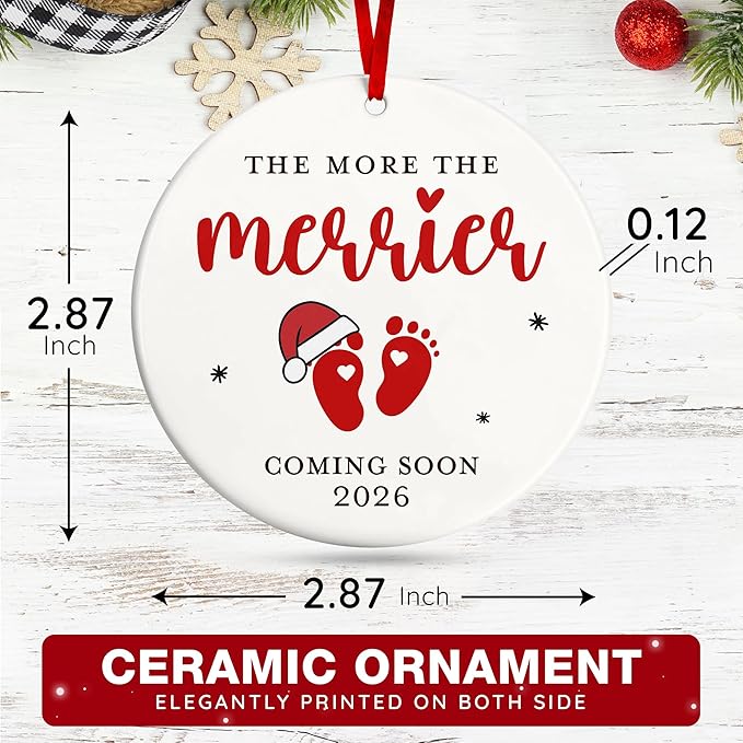 Pregnancy Gifts for Expecting Mom - Unique Baby Announcement Ornament for Gender Reveal, Perfect for New Dad and Mom, Memorable for New Parent, Pregnant Women, mom to be