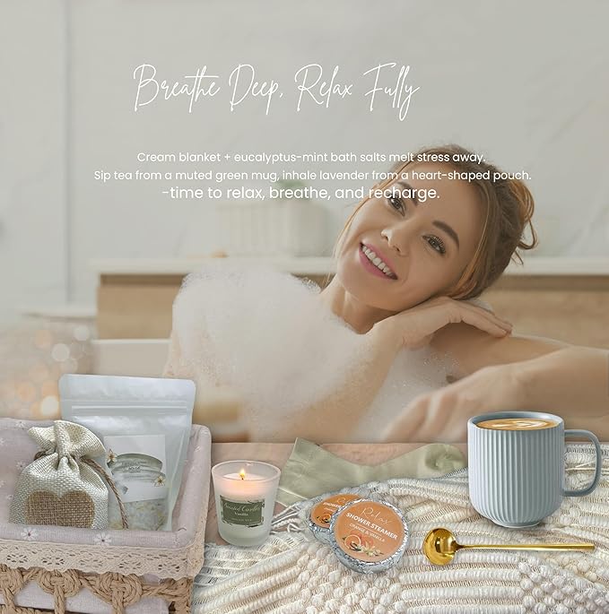 Get Well Soon Gift Basket- Relaxation, Birthday,Mothers Day/Self Care Package, After Surgery, Sympathy Gift for Loss of Loved One, Thinking of You Gift Set, Grief/Comfort/Miscarriage Gift for Women