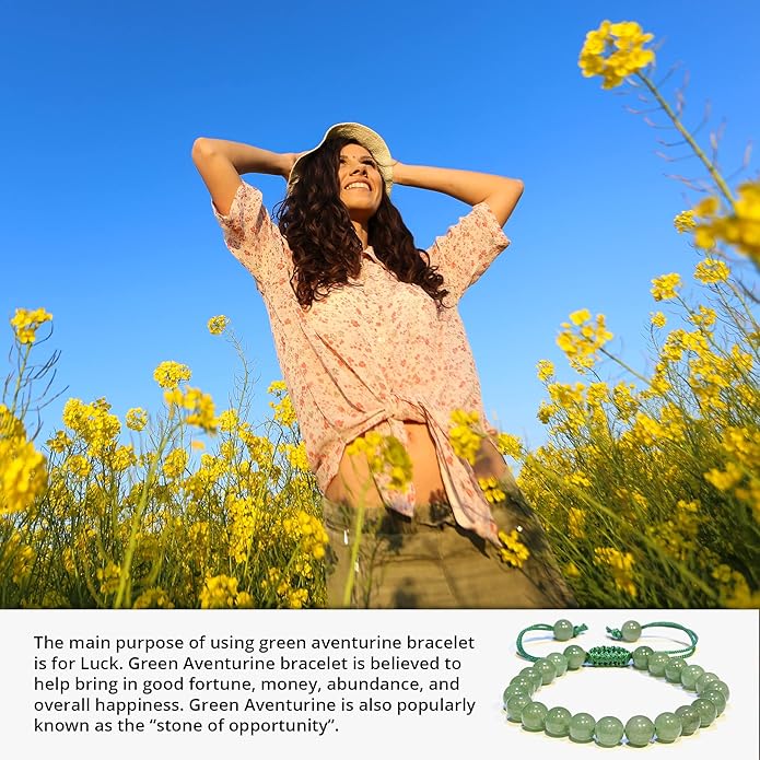 Energy Protection Crystal Handmade Adjustable Bead Bracelet Perfect for Men, Women’s Gift - Gemstone Healing Stretch Bracelet Pulsera Para Hombre Mujer Stocking Stuffer