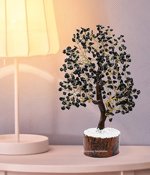 Amazing Gemstone Crystals and Healing Stones Birthday Gifts for Women - Black Tourmaline Crystal Tree of Life Home Decor Stocking Stuffers, Bookshelf, Room, Meditation Gift Unique Birthday Gifts