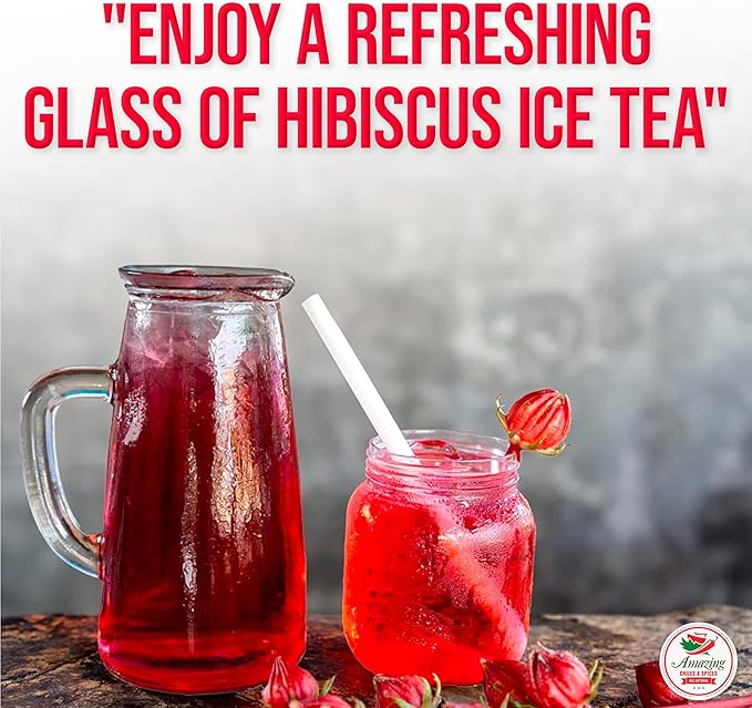 Hibiscus Flowers 2lb (32oz) – All Natural, Triple Cleaned - Whole Soft Flowers and Petals - Flor de Jamaica. Great for Hot or Iced Tea and Agua Fresca. By Amazing Chiles and Spices