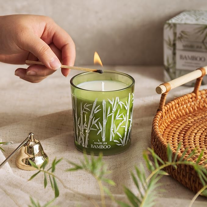 ROMIIE ZOI Aromatherapy Jar Candle - 6oz Soy Wax Candle - Infused with Bamboo Aroma - with Beautiful Keepsake Box Special