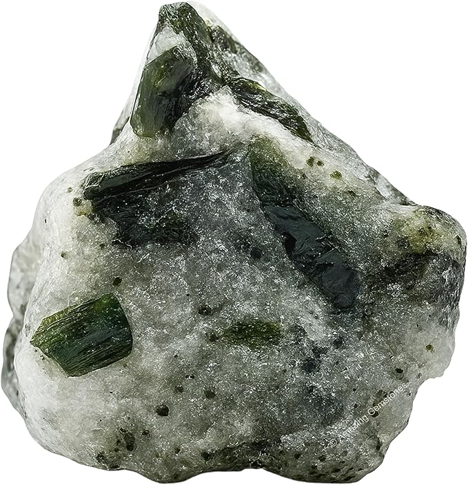 Amazing Gemstone 2 Pieces Green Tourmaline with Quartz Raw Crystals and Healing Stones, Natural Rocks for Tumbling and DIY Raw Stones and Crystals