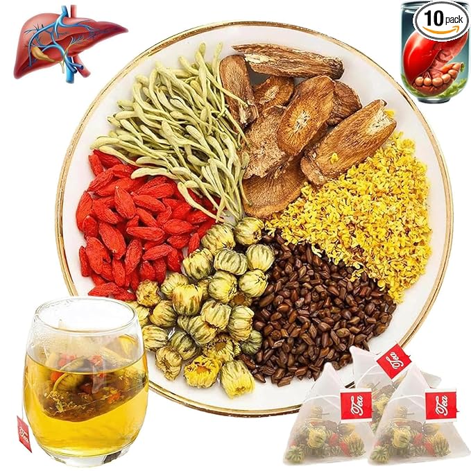 Liver Detox Tealiver, Liver Detox Cleanse Tea,Chrysanthemum Cassia Seed Tea,LiverTea Formula Chrysanthemum,Te De Higado Crisantemo,Te Chino Para Limpiar El HíGado Graso (20PC)
