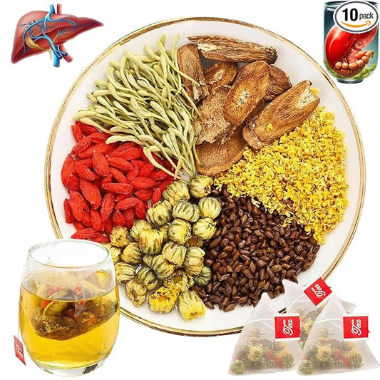 Liver Detox Tealiver, Liver Detox Cleanse Tea,Chrysanthemum Cassia Seed Tea,LiverTea Formula Chrysanthemum,Te De Higado Crisantemo,Te Chino Para Limpiar El HíGado Graso (20PC)