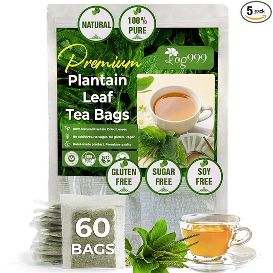 TOG999, Premium Tea Bags, 100% Natural & Pure, Loose Leaf Herbal Tea. No Sugar, No Gluten, Vegan. (60 Bags, Plantain Tea)