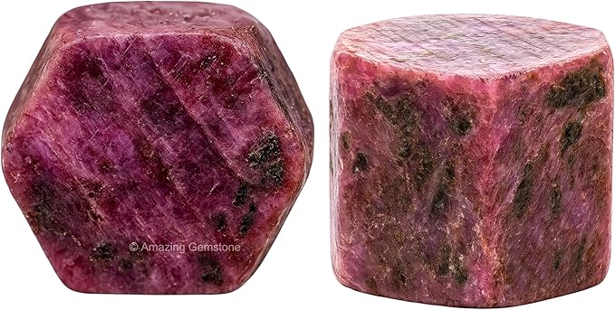 Amazing Gemstone 2 Pieces Ruby Raw Crystals and Healing Stones, Natural Rocks for Tumbling and DIY Raw Stones and Crystals