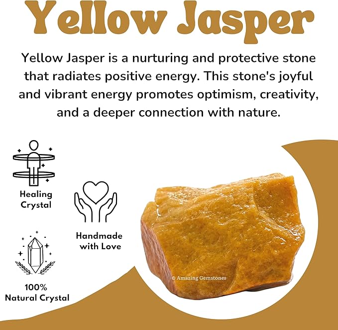 Amazing Gemstone 2 Pieces Yellow Jasper Raw Crystals and Healing Stones, Natural Rocks for Tumbling and DIY Raw Stones and Crystals
