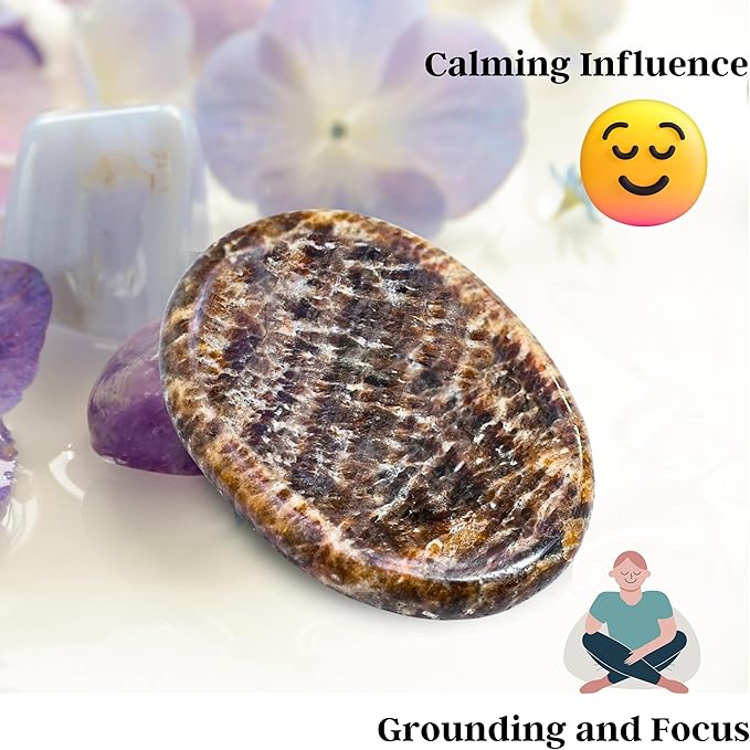 Amazing Gemstone Aragonite Worry Stone Crystals and Healing Stones - Worry Stones for Stress Relief Gift - Piedra Crystal Fidget for Meditation, Relaxation - Unique Stocking Stuffers & Birthday Gifts