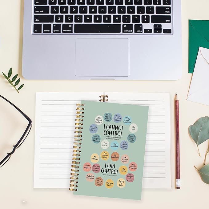 BearCake Notebook Journal, Blue Floral Notebook for Women,Journal for Women, Aesthetic Office Supplies Hardcover Spiral Notebook 5.5x8.3 644