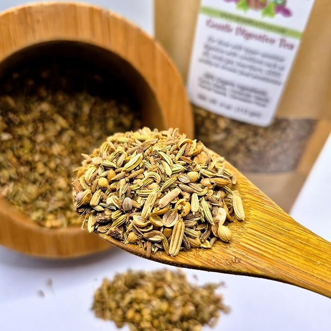 IBS DIGESTIVE TEA for sensitive digestion for leaky gut, IBS, gas, bloating used clinically & formulated by master herbalist Khabir - - 100% Organic, Non-GMO, No Additives