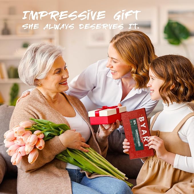 Shower Steamers Aromatherapy, 8% Natural Essential Oils, Women/Men Spa Steamer, Lingering Intense Aroma, Soothing Stress Relief, Body&Soul Relaxing Bath Bombs, Stocking Stuffer for Friend/Family