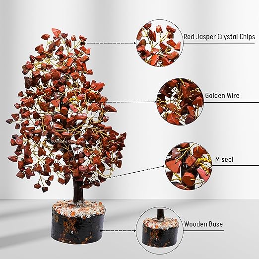 Amazing Gemstone Crystals and Healing Stones Birthday Gifts for Women - Red Jasper Crystal Tree of Life Home Decor Stocking Stuffers, Bookshelf, Room, Meditation Gift for Dad, Unique Birthday Gifts