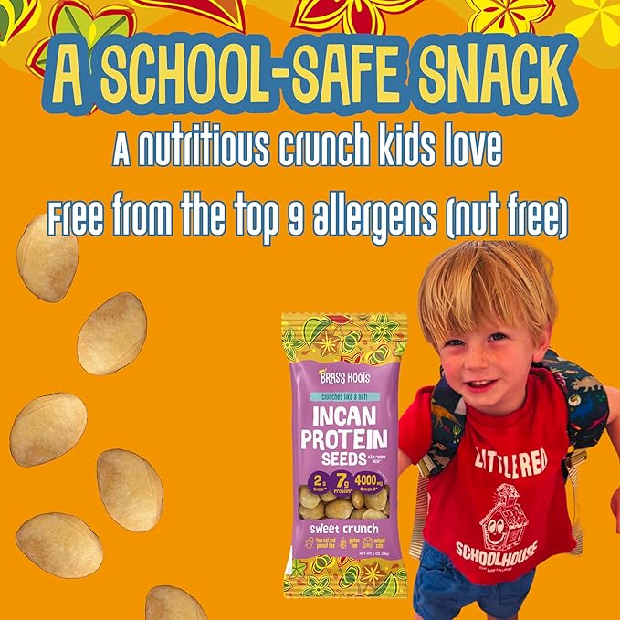 Brass Roots Organic Incan Protein Seeds - High Protein, School Safe, Nut Free, High Omega 3, Supports Gut Health, Good Source of Fiber, Shark Tank (10 oz (Pack of 1), Spicy)