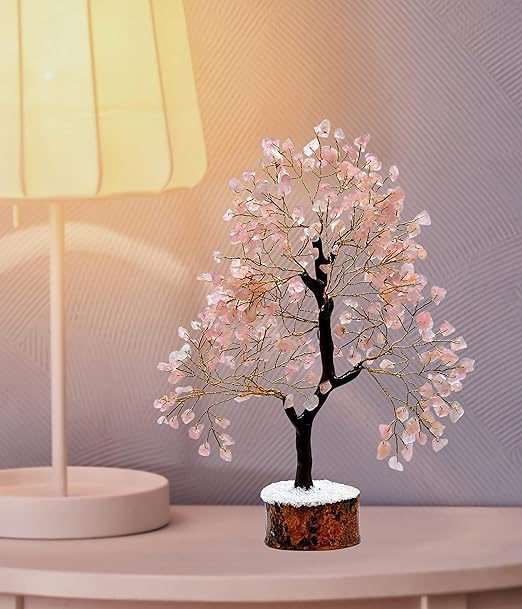 Amazing Gemstone Crystals and Healing Stones Birthday Gifts for Women - Rose Quartz Crystal Tree of Life Home Decor Stocking Stuffers, Bookshelf, Room, Meditation Gift for Dad, Unique Birthday Gifts