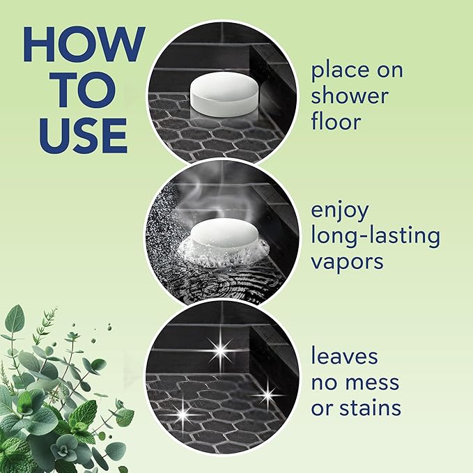 Sinucleanse Vapor Shower Steamers, All Natural Eucalyptus & Mint Aromatherapy, 12 Extra Large Vapor Shower Tablets, Relaxation and Spa Gifts for Women and Men, Made in USA