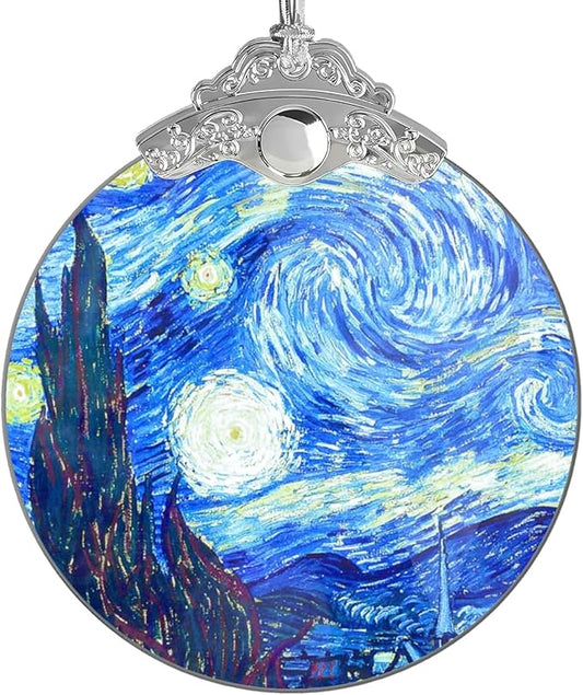 Blue Christmas Ornament 2025, Vintage Christmas Ornaments, Large Christmas Ornaments, Starry Night Inspired Holiday Decor, Elegant Tree Decoration (Starry Night)