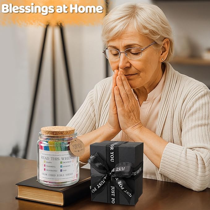 Bible Verse Jar, Read Me When Bible Verses Jar For Daily Encouragement, Inspirational Prayer & Reflection,Graduation Gift for Her,Gifts for Mom from Daughter Son, Christian Gifts for Women